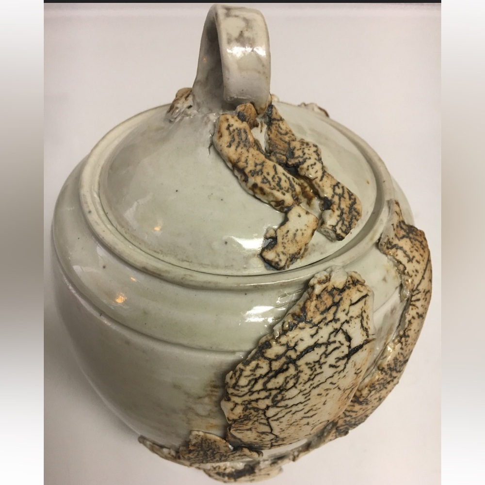 Glazed Pottery Jar with Lid Zimmerman signed glazed pottery